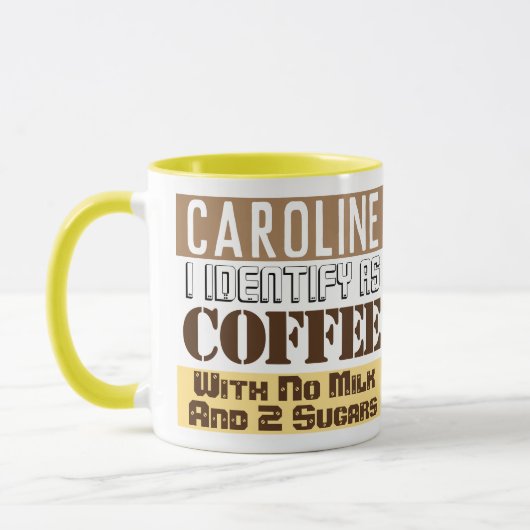 Mug Instructions de boissons avec nom (Gauche)