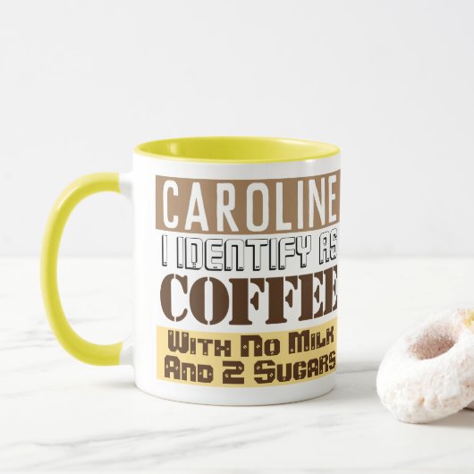 Mug Instructions de boissons avec nom (Avec donut)