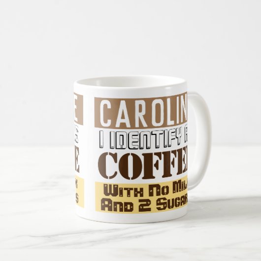 Mug Instructions de boissons avec nom (Devant droit)