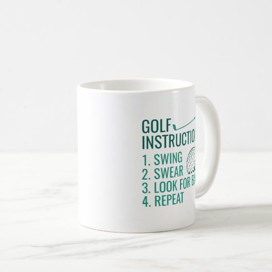 Mug Instructions de golf (Devant droit)