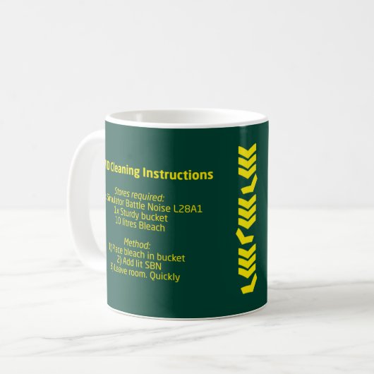Mug Instructions de nettoyage (Devant gauche)