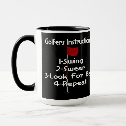 Mug Instructions Golfers Humour (Gauche)
