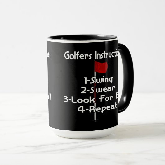 Mug Instructions Golfers Humour (Devant droit)