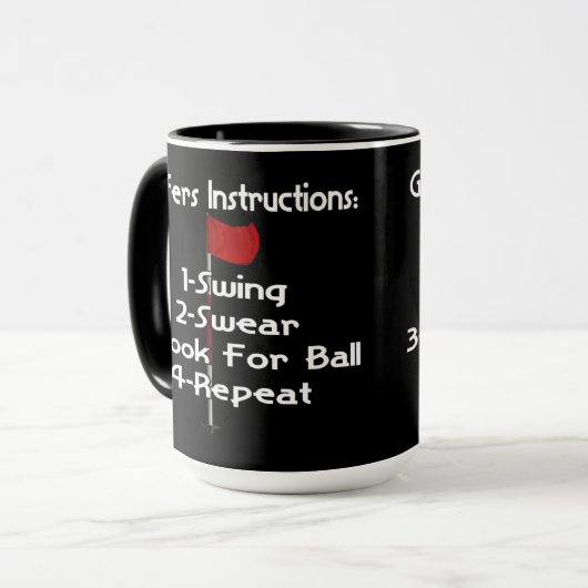 Mug Instructions Golfers Humour (Devant gauche)