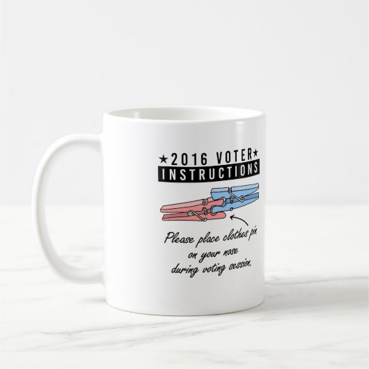 Mug INSTRUCTIONS POUR LES ÉLECTEURS DE 2016 - Placez u (Gauche)