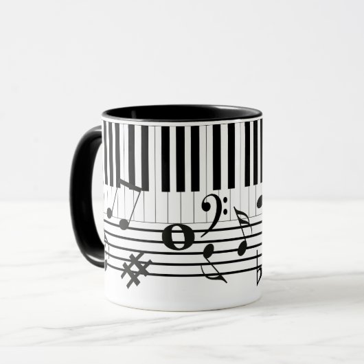 Mug Instruments à touches de piano (Devant gauche)