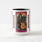 Mug Instruments de musique de nom personnalisé (Centre)