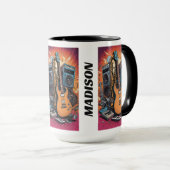 Mug Instruments de musique de nom personnalisé (Devant droit)