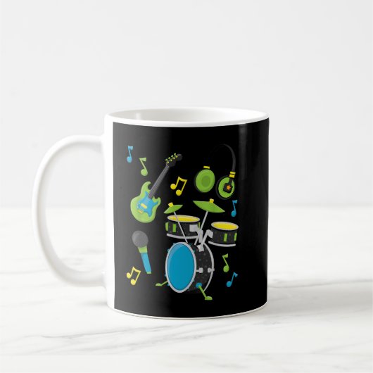 Mug Instruments de Musique Guitare Batterie (Gauche)