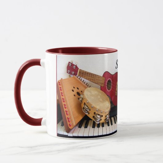 Mug Instruments de musique personnalisés Texte personn (Gauche)