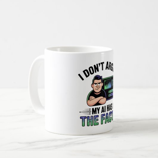 Mug Intelligence artificielle Faits Conception de l'Hu (Devant gauche)