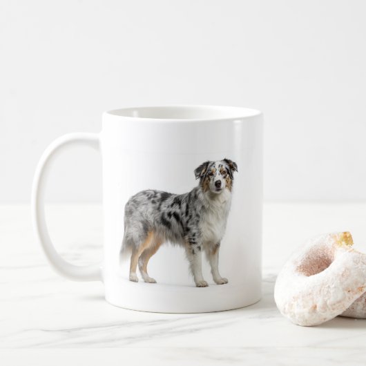Mug Intelligence du Berger Australien Blue Merle (Avec donut)