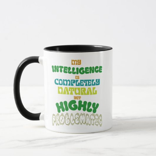 Mug Intelligence Naturelle Amusante Typographie Vintag (Gauche)