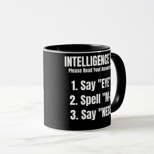 Mug Intelligence Test Say Eye Map Ness (Devant droit)