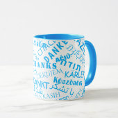 Mug International multilingue - Merci - Personnalisé (Devant droit)