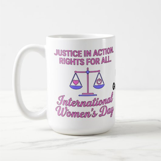 Mug International Women's Day Justice In Action Rights (Gauche)