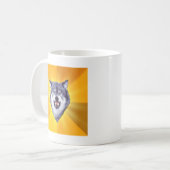 Mug Internet animal Meme de conseil de loup de courage (Devant gauche)