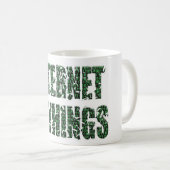 Mug Internet of things with an overlay of binary code  (Devant droit)