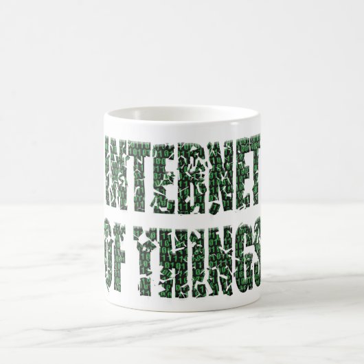 Mug Internet of things with an overlay of binary code  (Centre)