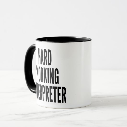 Mug Interprète de travail difficile (Devant gauche)