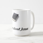Mug Interrogez-moi au sujet de Jésus avec la bible (Devant droit)