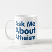 Mug Interrogez-moi au sujet de l'athéisme (Gauche)