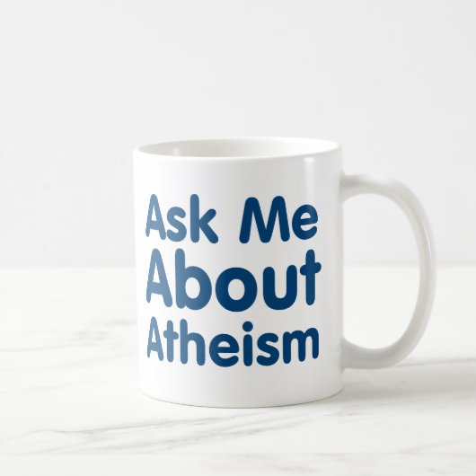 Mug Interrogez-moi au sujet de l'athéisme (Droite)