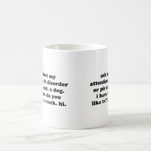 Mug Interrogez-moi au sujet de mon ou tarte de manque