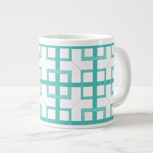 Mug - Interwoven Aqua Carrés (Devant droit)