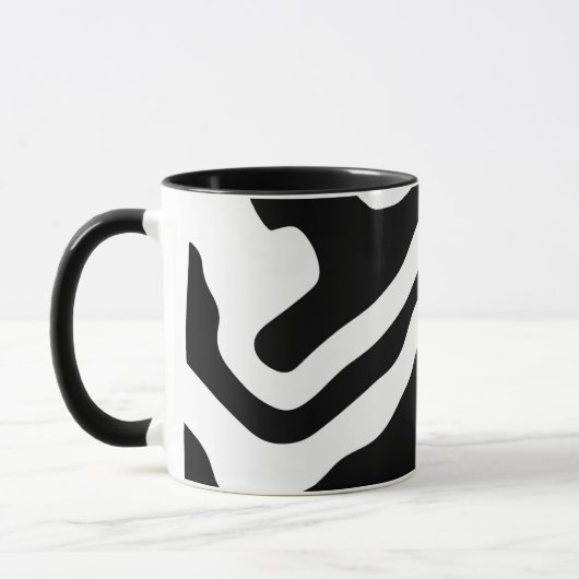 Mug Into Deep : Abstrait noir & blanc (Gauche)