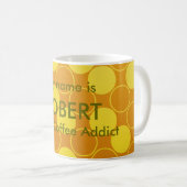 Mug intoxiqué orange et Brown de café de cercles (Devant droit)
