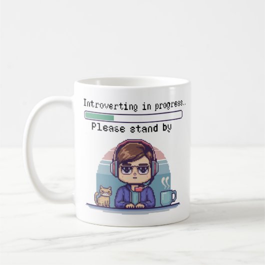 Mug Introduction en cours - Drôle Pixel Rétro (Gauche)