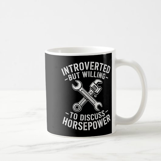 Mug Introvert Horsepower Cote Humour mécanique de clé (Droite)