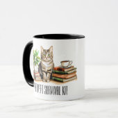 Mug Introvert kit de survie (Cat, plante, café, livres (Devant gauche)