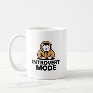 Mug Introvert Mode Cat Mug–Cozy Minimalist Coffee Cup