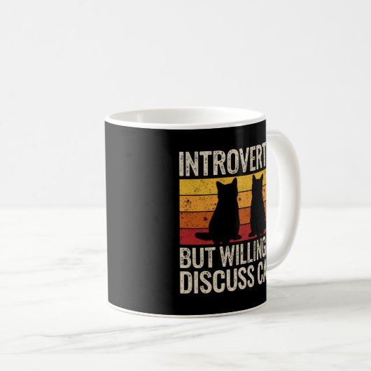 Mug Introverted Mais Prêt À Discuter De Chats Introver (Devant droit)