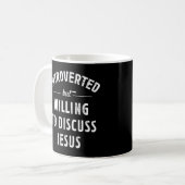 Mug Introverted Mais Prêt À Discuter De Jésus (Devant gauche)