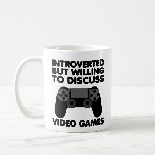 Mug Introverted Mais Prêt À Discuter De Jeux Vidéos (Gauche)