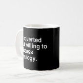 Mug Introverted Mais Prêt À Discuter De La Théologie (Devant gauche)
