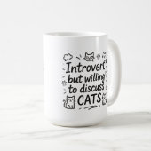 Mug Introvertir mais disposé à discuter des chats (Devant droit)