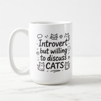 Mug Introvertir mais disposé à discuter des chats