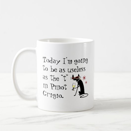 Mug Inutile comme le T dans Pinot Grigio Funny Wine (Gauche)