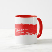 Mug INVESTIR Du Texte Sur La Musique De Peinture Rouge (Devant droit)