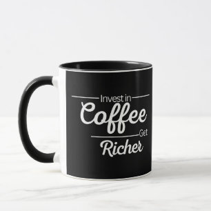 Mug Investir Moderne Dans Le Café Texte Blanc Typograp