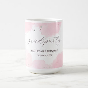 Mug invitation à la fête de graduation rose Elegance