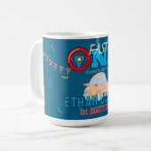 Mug Invitation anniversaire 1ère année garçon bleu mod (Devant gauche)