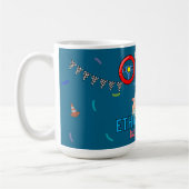 Mug Invitation anniversaire 1ère année garçon bleu mod (Gauche)