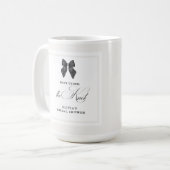 Mug Invitation de mariage chic avec nœud noir (Devant gauche)