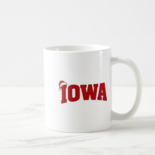 Mug Iowa Christmas Santa Hat Retro Throwback Souvenir (Droite)