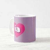 Mug Iowa coeur rose chaud - J'aime ia (Devant gauche)
